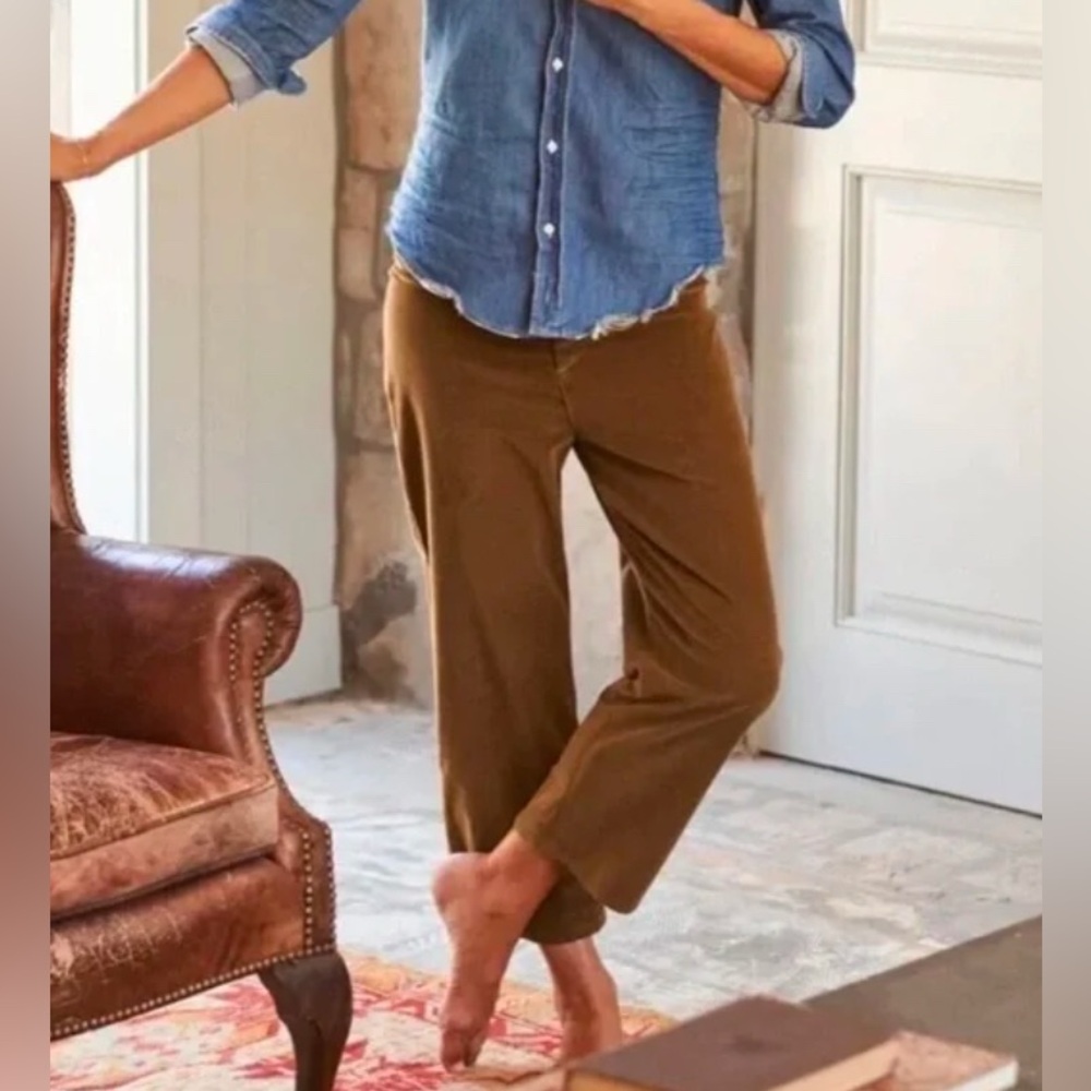 Frank & Eileen Brown Cropped Wide-Leg Pants
